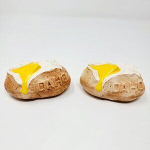 Vintage Idaho Baked Potato Salt & Pepper Shaker Set circa 1988 Kitchy